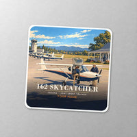 Thumbnail for Cessna 162 Skycatcher - 3D + Name - Square Sticker - Close-up