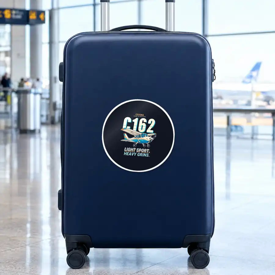 Cessna 162 Skycatcher - Cartoon - Circle Sticker - Suitcase