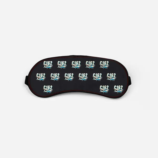 Cessna 162 Skycatcher - Cartoon Pattern - Sleep Mask - Black