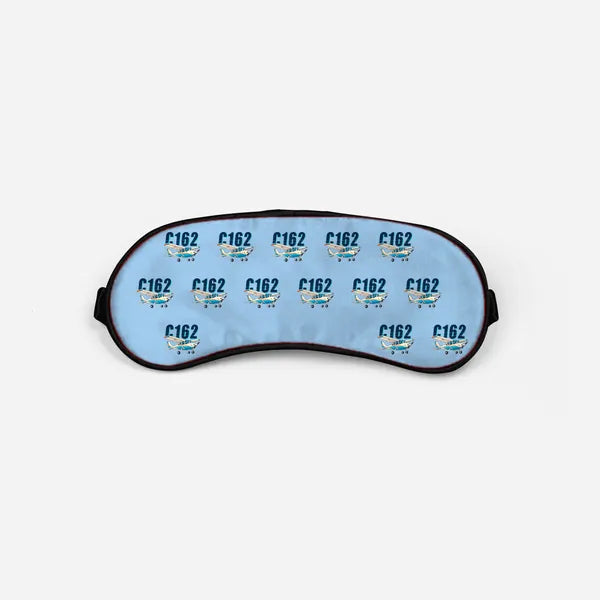 Cessna 162 Skycatcher - Cartoon Pattern - Sleep Mask - Light Blue