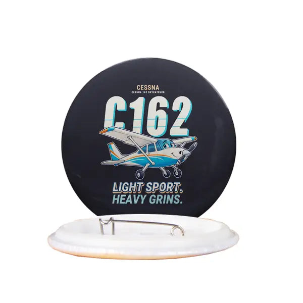 Cessna 162 Skycatcher - Cartoon - Pin - Black