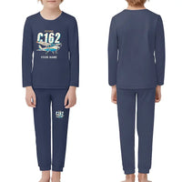 Thumbnail for Cessna 162 Skycatcher - Children Pajamas - Cartoon Chest + Name - Navy Blue