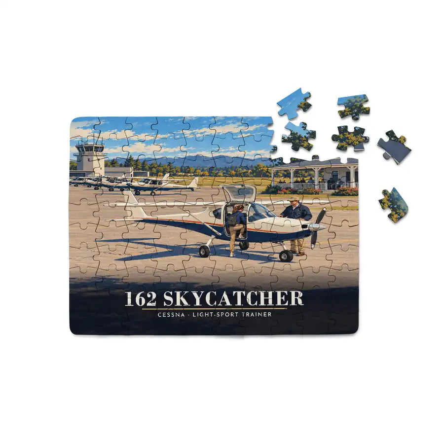 Cessna 162 Skycatcher - Horizontal + Text - Canvas Puzzle
