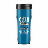 Thumbnail for Cessna 170B - Cartoon + Name - Plastic (No Holder) - Light Blue