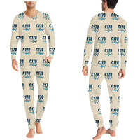 Thumbnail for Cessna 170B - Men Pajamas - Cartoon Pattern - Beige