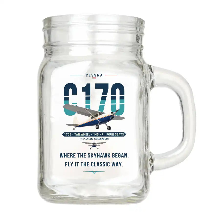 Cessna 170B - Original - Cocktail Glass (Mason Jar)
