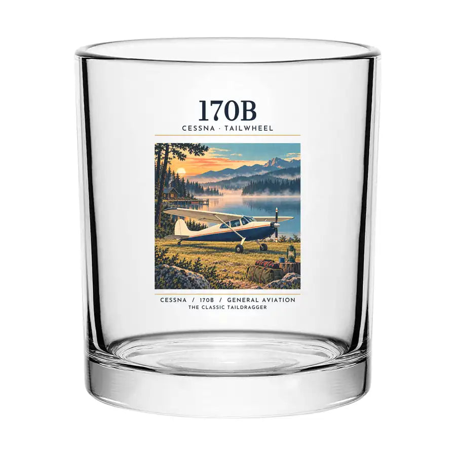 Cessna 170B - Poster - Special Whiskey Glass