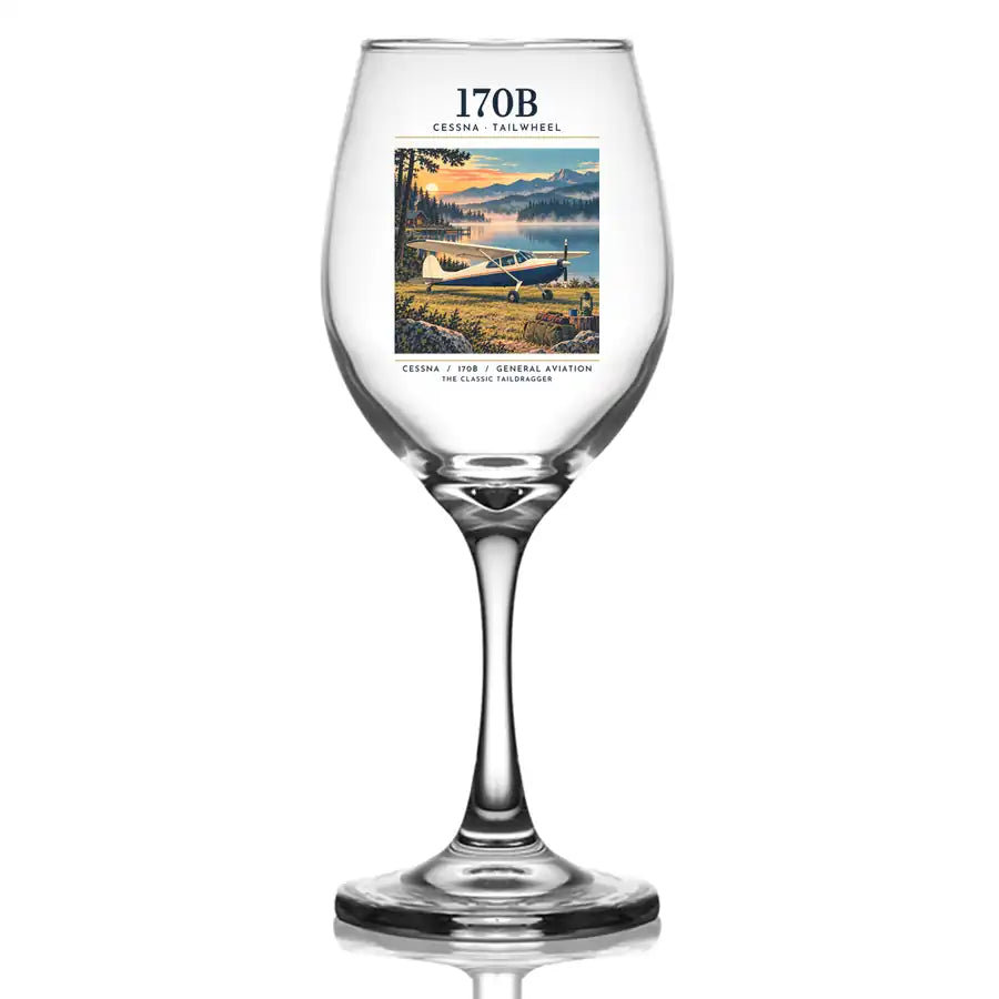 Cessna 170B - Poster - Wine Glass