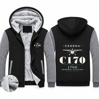 Thumbnail for Cessna 170B Zipped Sweatshirts - Heritage - Black & Gray