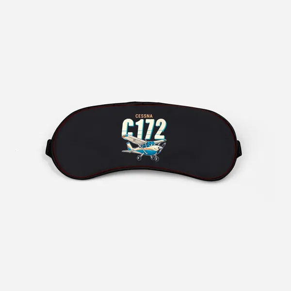 Cessna 172 Skyhawk - Cartoon - Sleep Mask - Black