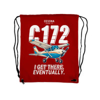 Thumbnail for Cessna 172 Skyhawk - Drawstring Bag - Cartoon - Red