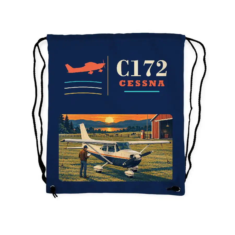 Cessna 172 Skyhawk - Drawstring Bag - Classic - Dark Blue