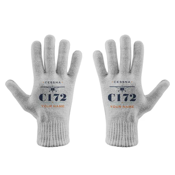 Cessna 172 Skyhawk - Gloves - Full - Heritage + Name - Light Gray