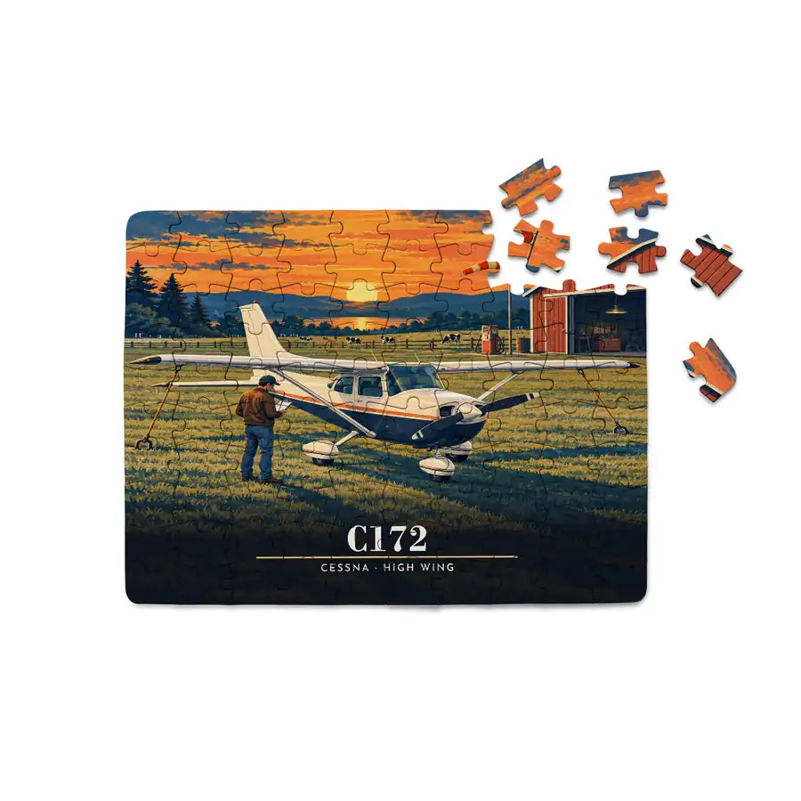 Cessna 172 Skyhawk - Horizontal + Text - Canvas Puzzle