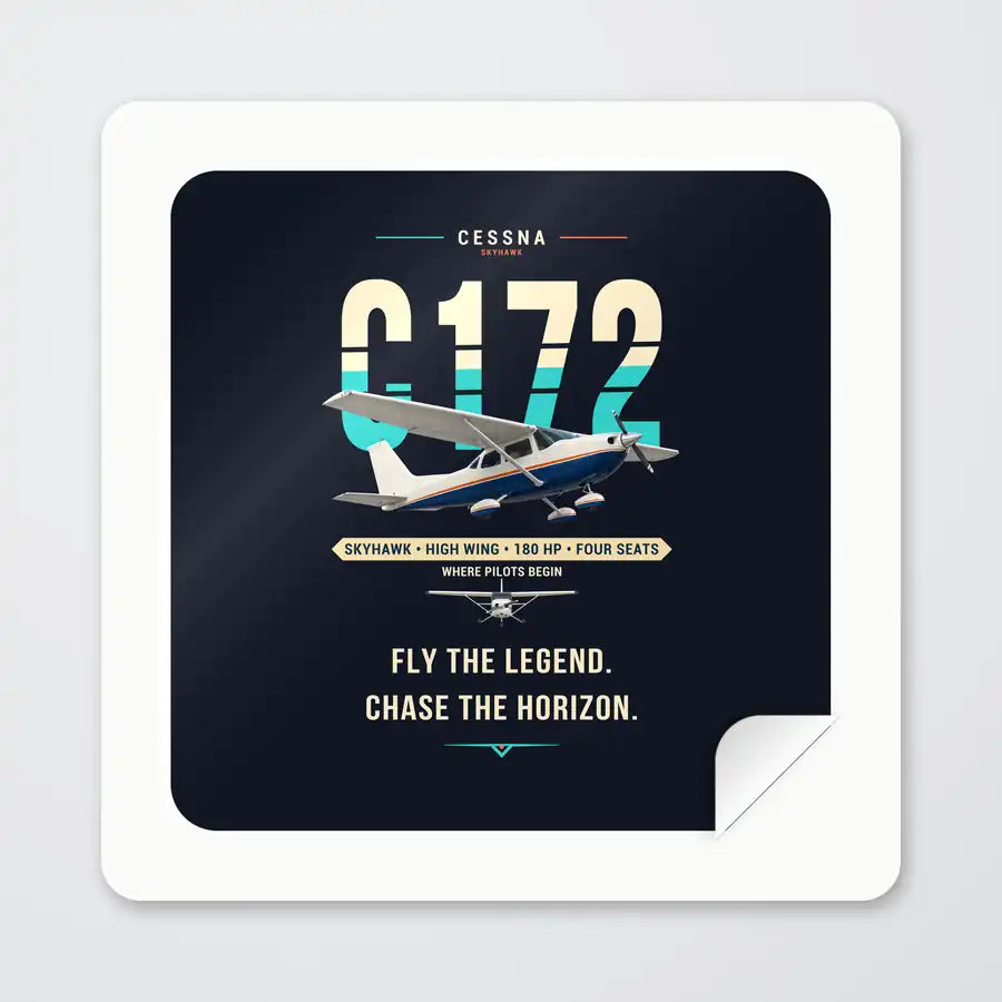 Cessna 172 Skyhawk - Original - Square Sticker - Peel