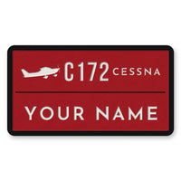 Thumbnail for Cessna 172 Skyhawk Patches - Rectangle + Name - Red White
