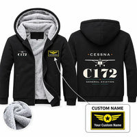 Thumbnail for Cessna 172 Skyhawk Zipped Sweatshirts - Heritage + Name - Black