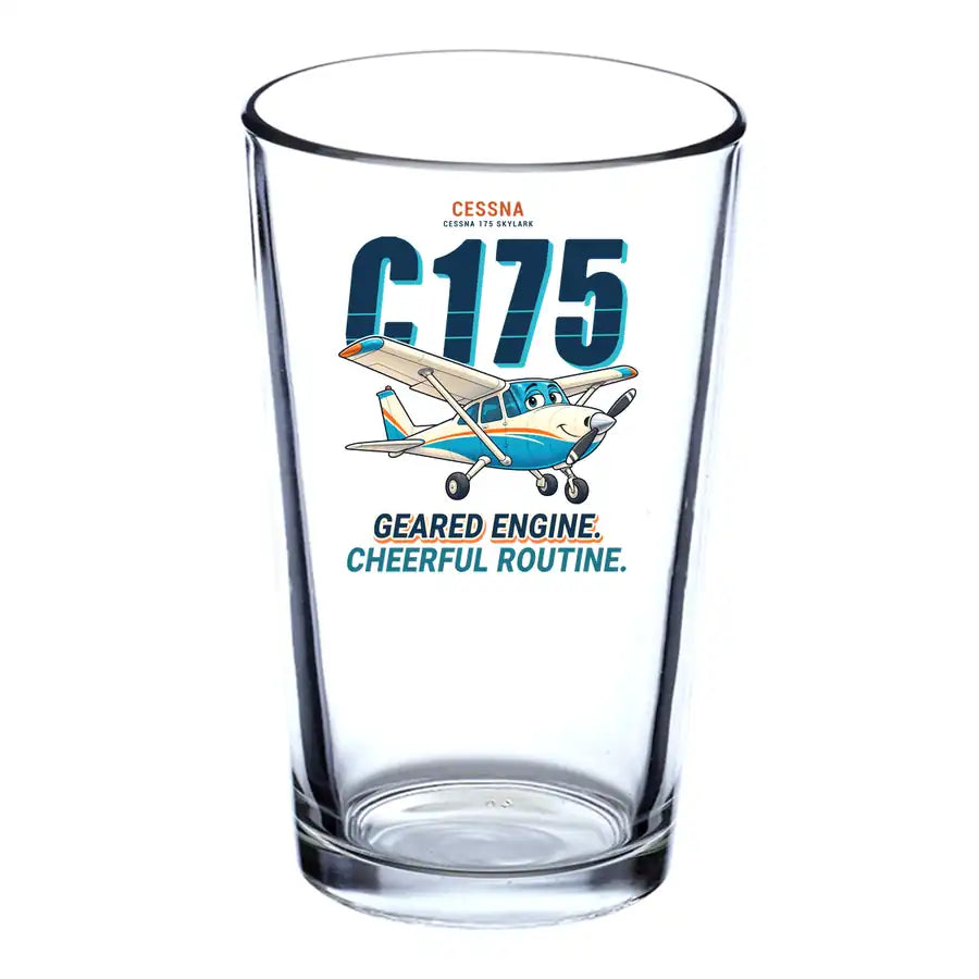 Cessna 175 Skylark - Cartoon - Beer & Water Glass