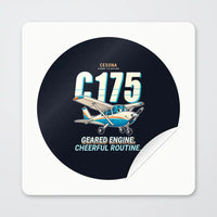 Thumbnail for Cessna 175 Skylark - Cartoon - Circle Sticker - Peel