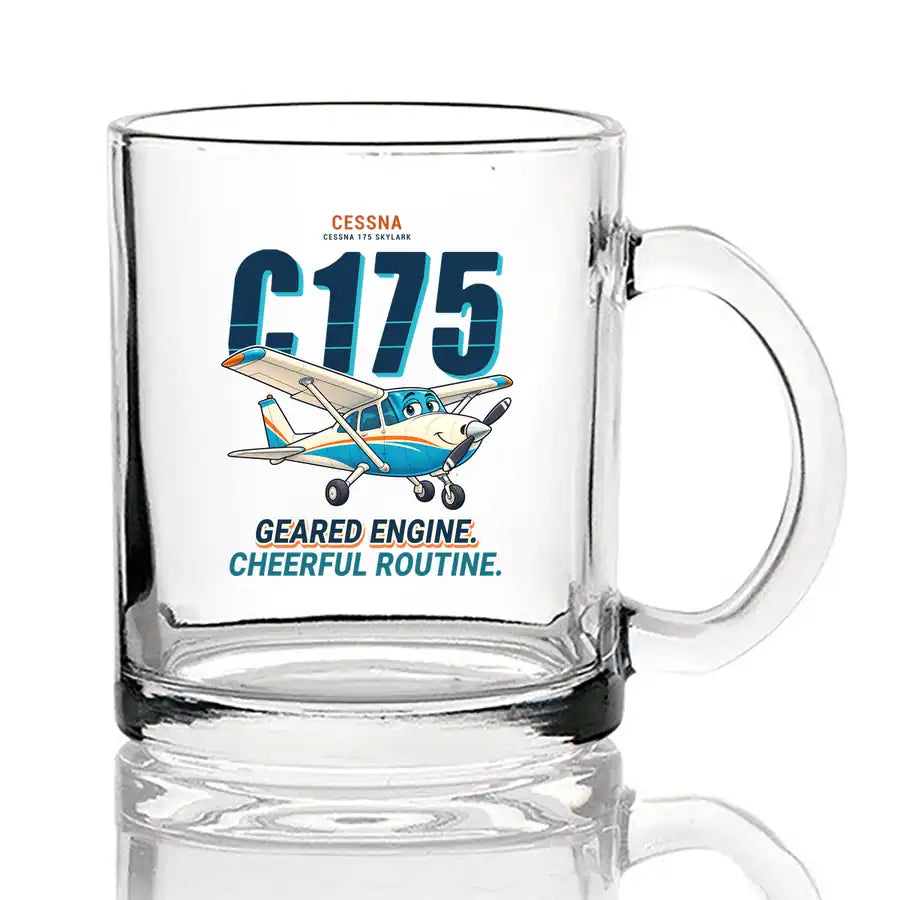 Cessna 175 Skylark - Cartoon - Coffee & Tea Glass