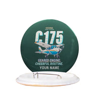 Thumbnail for Cessna 175 Skylark - Cartoon + Name - Pin - Dark Green