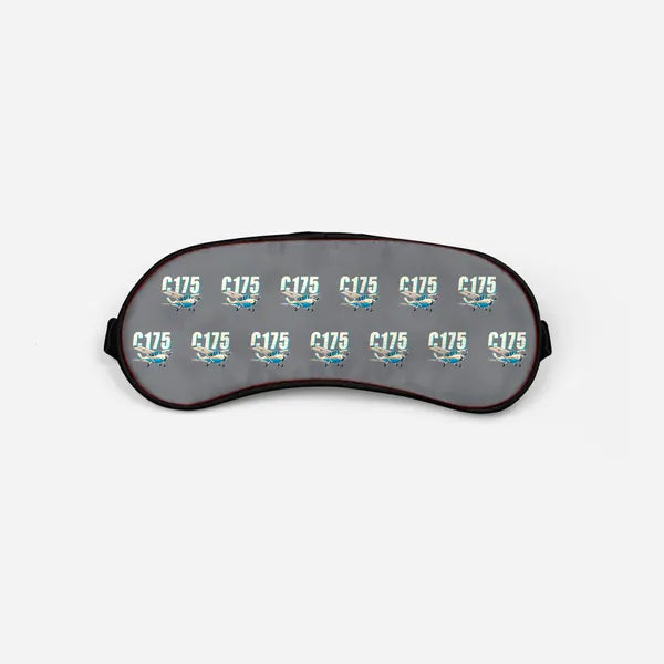 Cessna 175 Skylark - Cartoon Pattern - Sleep Mask - Gray