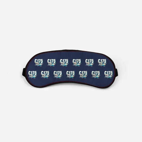 Cessna 175 Skylark - Cartoon Pattern - Sleep Mask - Navy Blue