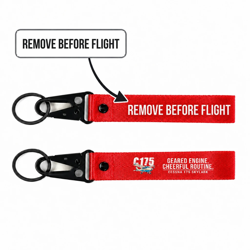 Cessna 175 Skylark Hawk-Shaped Key Chains - Red - Cartoon - Remove Before Flight