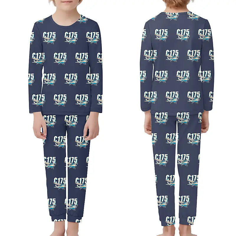 Cessna 175 Skylark - Children Pajamas - Cartoon Pattern - Navy Blue