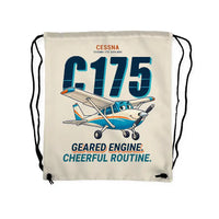 Thumbnail for Cessna 175 Skylark - Drawstring Bag - Cartoon - Beige