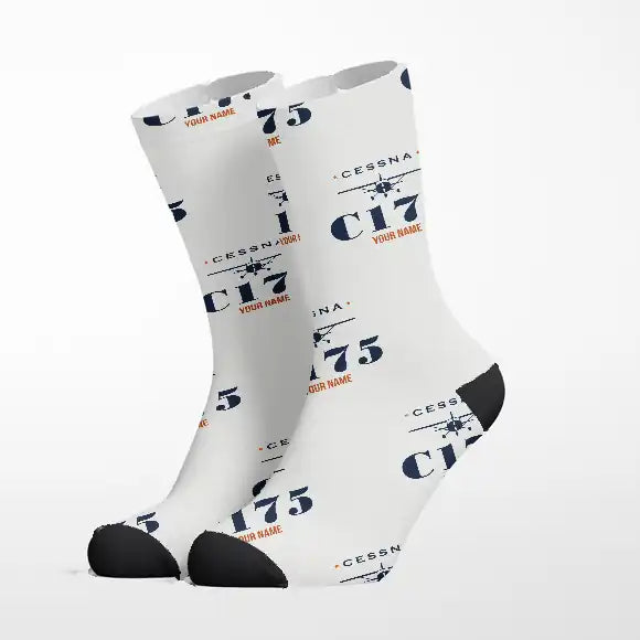 Cessna 175 Skylark - Heritage + Name - Socks - White