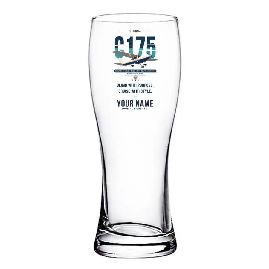 Cessna 175 Skylark - Original + Name - Pilsner Beer Glass