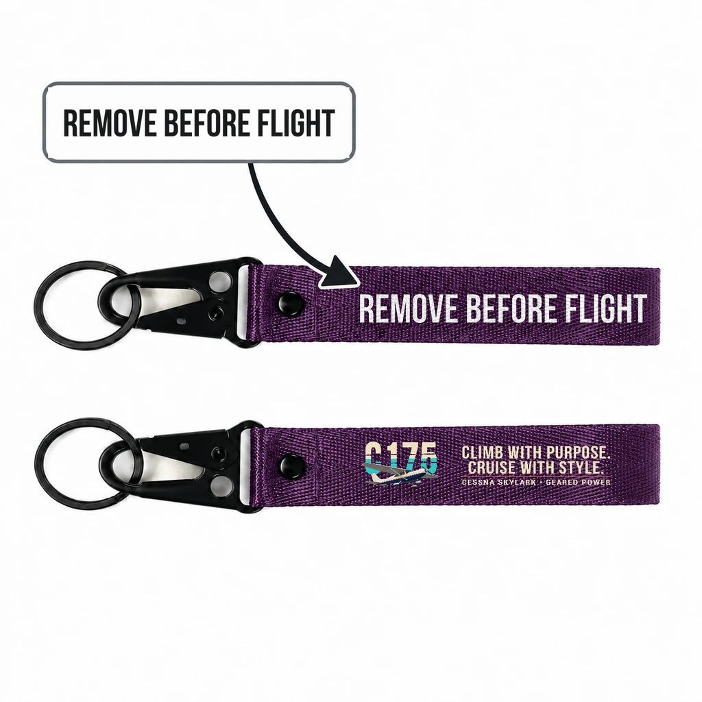 Cessna 175 Skylark Hawk-Shaped Key Chains - Purple - Original - Remove Before Flight