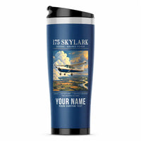Thumbnail for Cessna 175 Skylark - Poster + Name - Stainless Steel (No Holder) - Blue