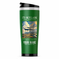 Thumbnail for Cessna 175 Skylark - Poster + Name - Stainless Steel (No Holder) - Green