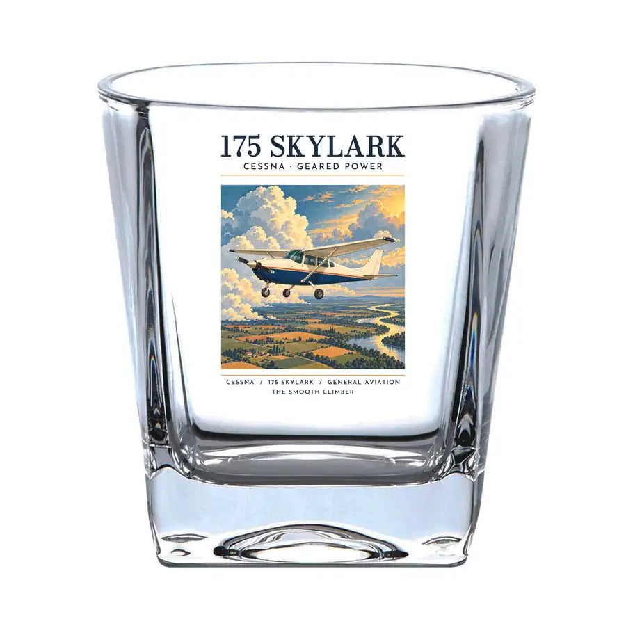 Cessna 175 Skylark - Poster - Whiskey Glass