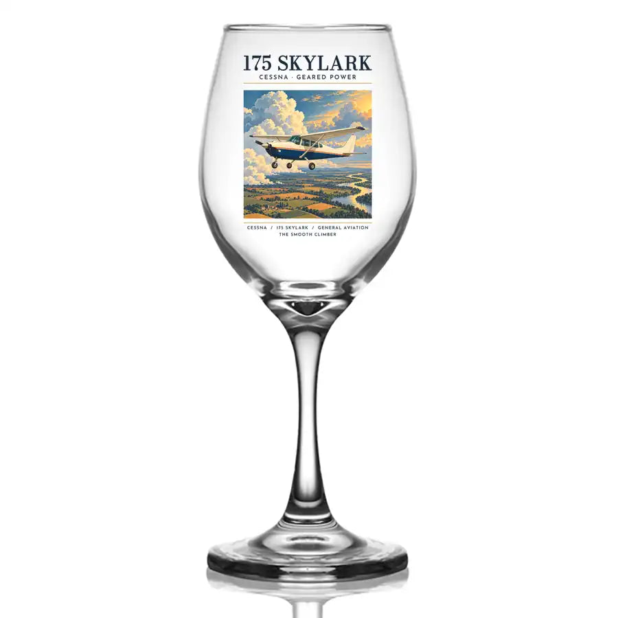 Cessna 175 Skylark - Poster - Wine Glass