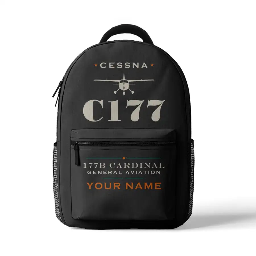 Cessna 177B Cardinal - 3D Backpack - Heritage + Name - Gray