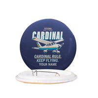 Thumbnail for Cessna 177B Cardinal - Cartoon + Name - Pin - Navy Blue