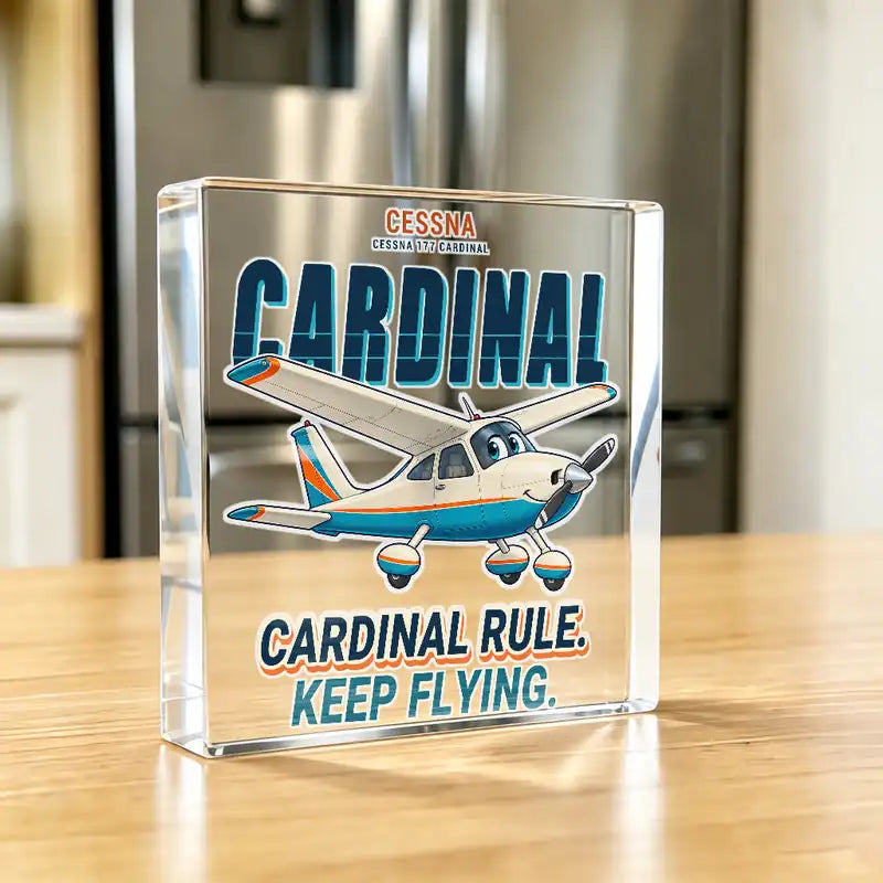 Cessna 177B Cardinal - Crystal Ornament - Cartoon - Kitchen