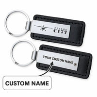 Thumbnail for Cessna 177B Cardinal - Leather Key Chain - Faux Leather - Heritage - Black + Name