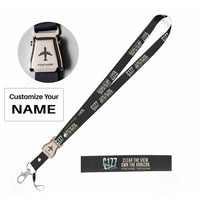 Thumbnail for Cessna 177B Cardinal Lanyard & ID Holders seat belt lanyard - Original - Black with name