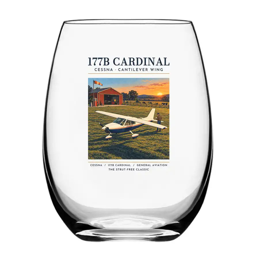 Cessna 177B Cardinal - Poster - Water & Drink Glass