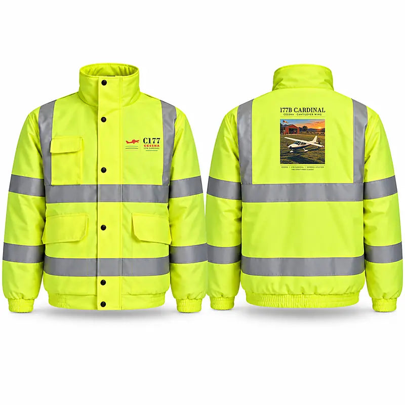 Cessna 177B Cardinal Reflective Winter Jackets - Poster - Fluorescent Yellow