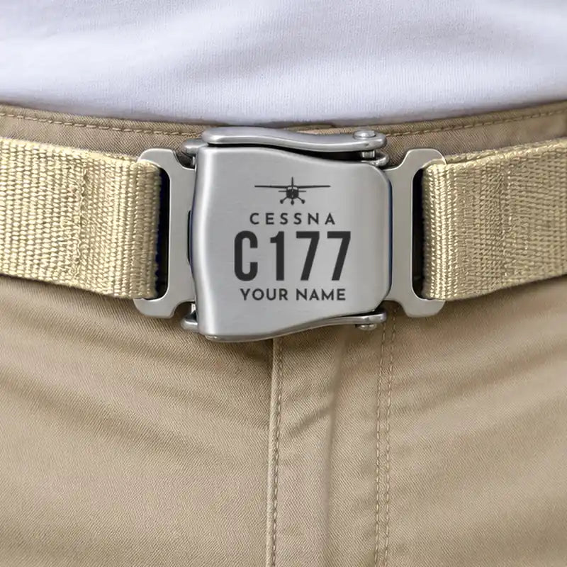 Cessna 177B Cardinal - Seat Belt - Heritage + Name - Beige