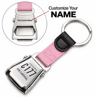 Thumbnail for Cessna 177B Cardinal - Seat Belt Key Chain - Tag + Name - Pink