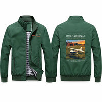 Thumbnail for Cessna 177B Cardinal Stylish Jackets - Stand Collar - Poster - Green