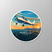 Thumbnail for Cessna 180J Skywagon - 3D + Name - Circle Sticker - Close-up