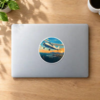 Thumbnail for Cessna 180J Skywagon - 3D + Name - Circle Sticker - MacBook
