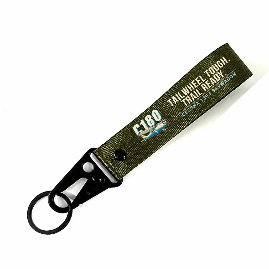 Cessna 180J Skywagon Hawk-Shaped Key Chains - Dark Green - Cartoon